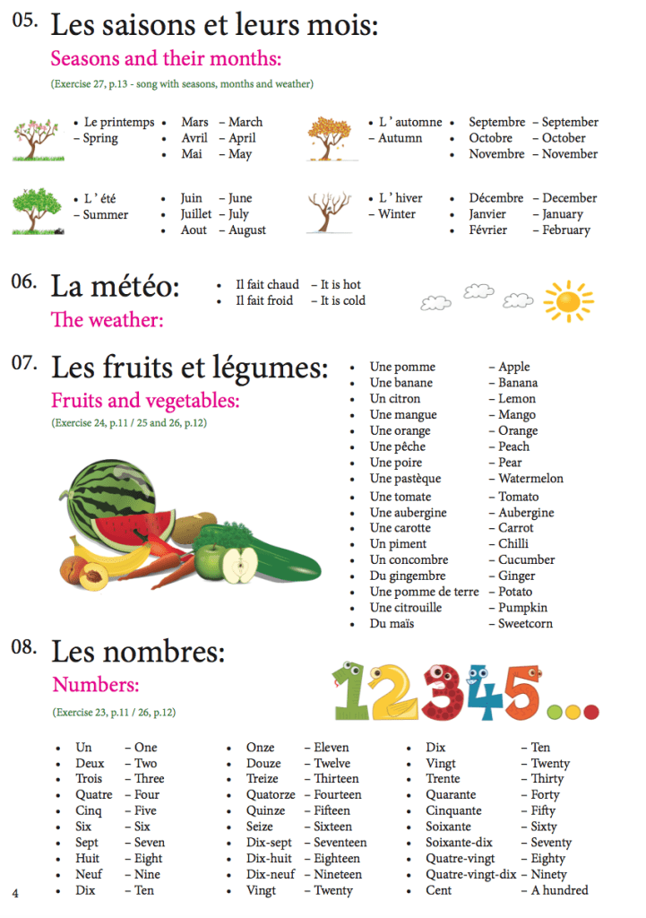 French workbook for primary school pupils