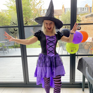 Halloween party with witch